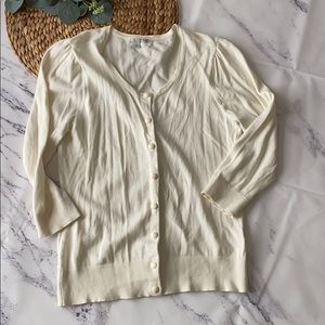 Halogen 3/4 sleeve cardigan - Cream white- Size M